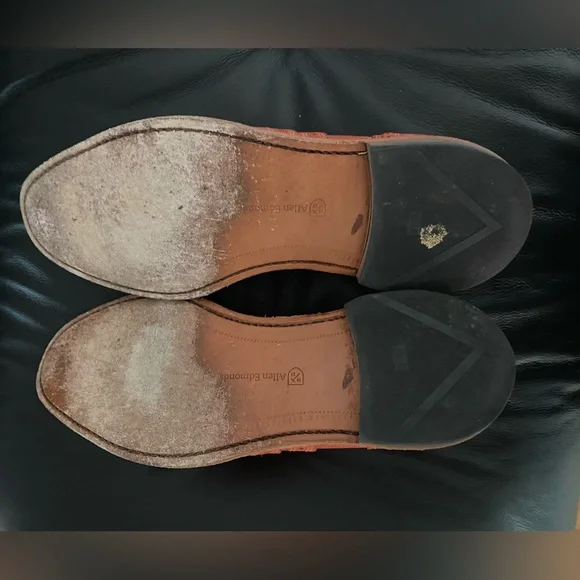 Allen Edmonds Orange Pebble Leather Wingtips Size 9D - Picture 7 of 7